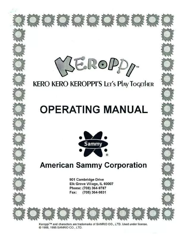 Mode d'emploi SAMMY KEROPPI