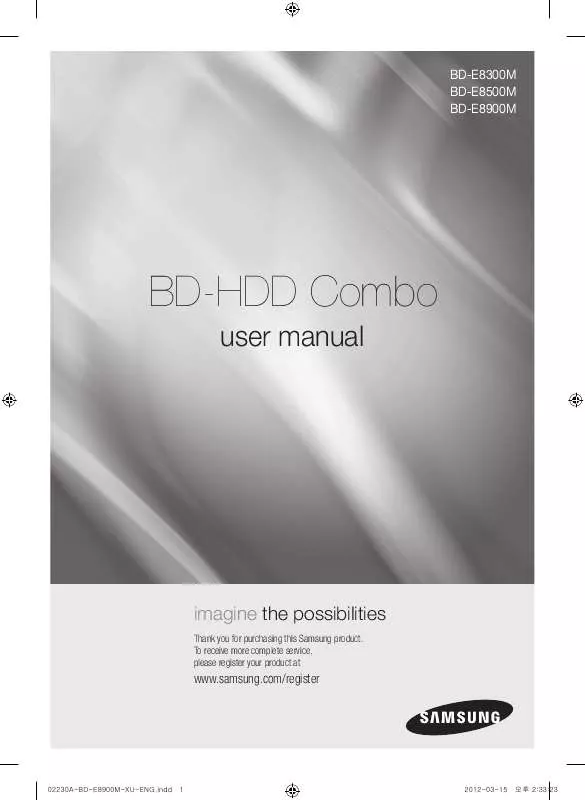 Mode d'emploi SAMSUNG BD-E8900M