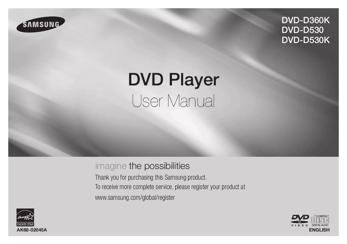 Mode d'emploi SAMSUNG DVD-D360K