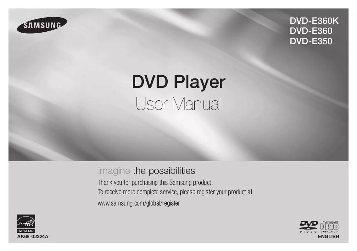 Mode d'emploi SAMSUNG DVD-E350