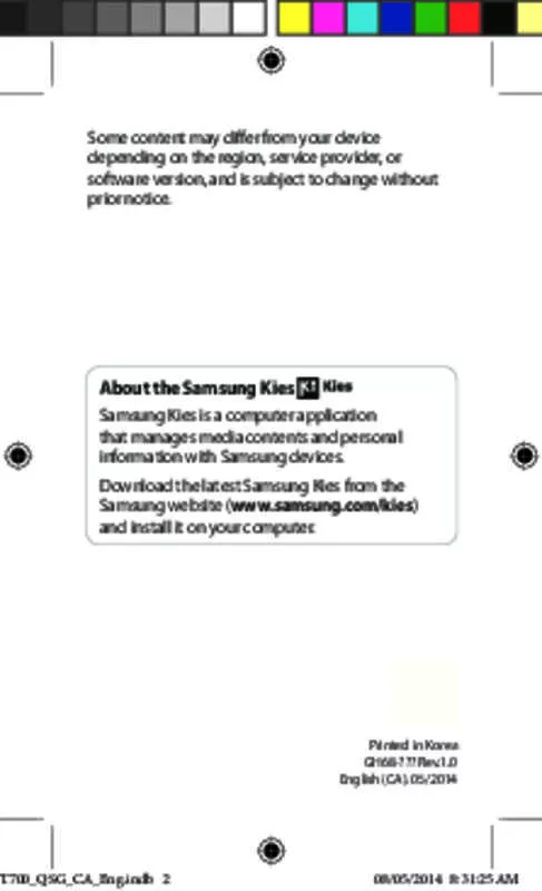 Mode d'emploi SAMSUNG GALAXY TAB S 8.4 