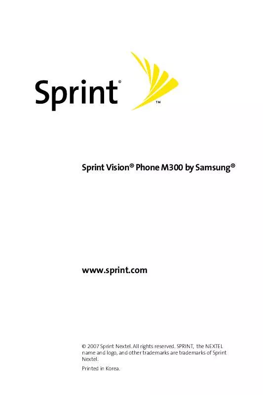Mode d'emploi SAMSUNG M300 SPRINT VISION PHONE