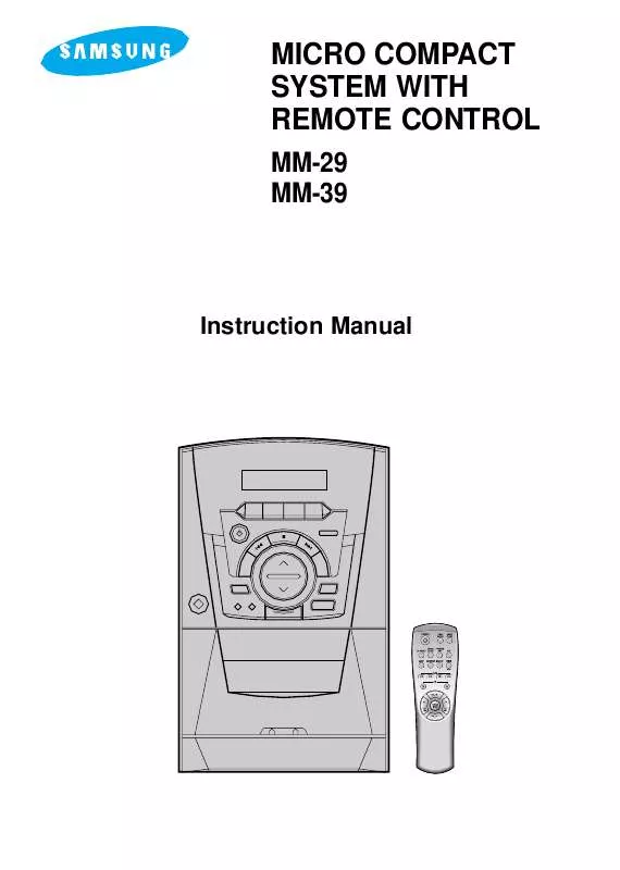 Mode d'emploi SAMSUNG MM-39