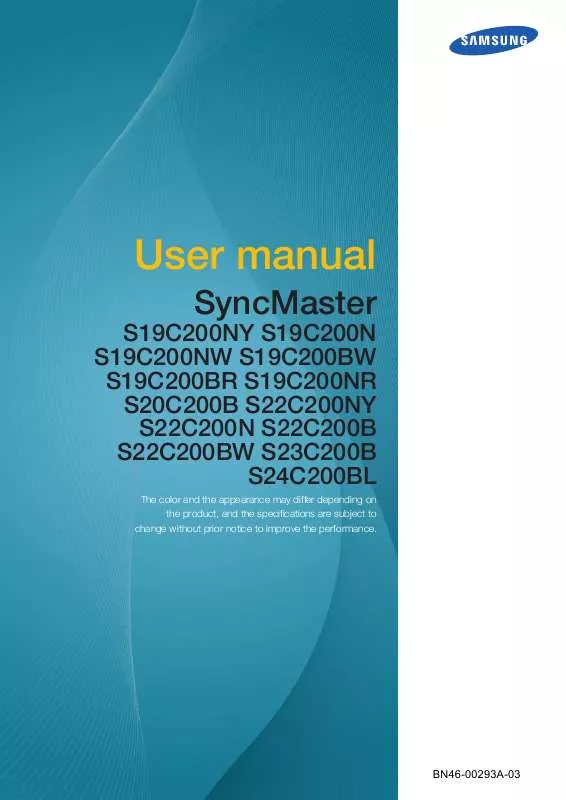 Mode d'emploi SAMSUNG SYNCMASTER S19C200NW