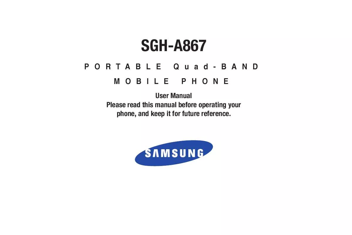 Mode d'emploi SAMSUNG SGH-A867