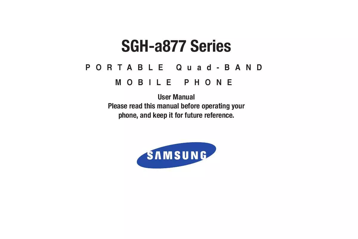 Mode d'emploi SAMSUNG SGH-A877