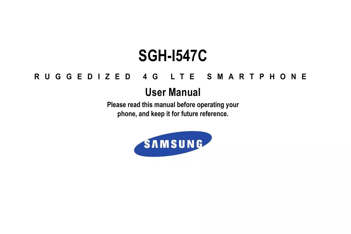 Mode d'emploi SAMSUNG SGH-I547C