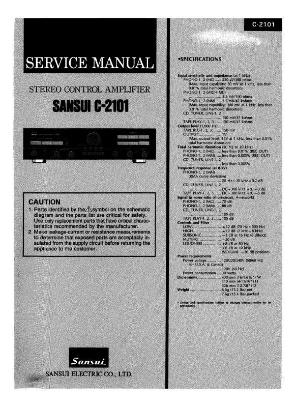 Mode d'emploi SANSUI C-2101