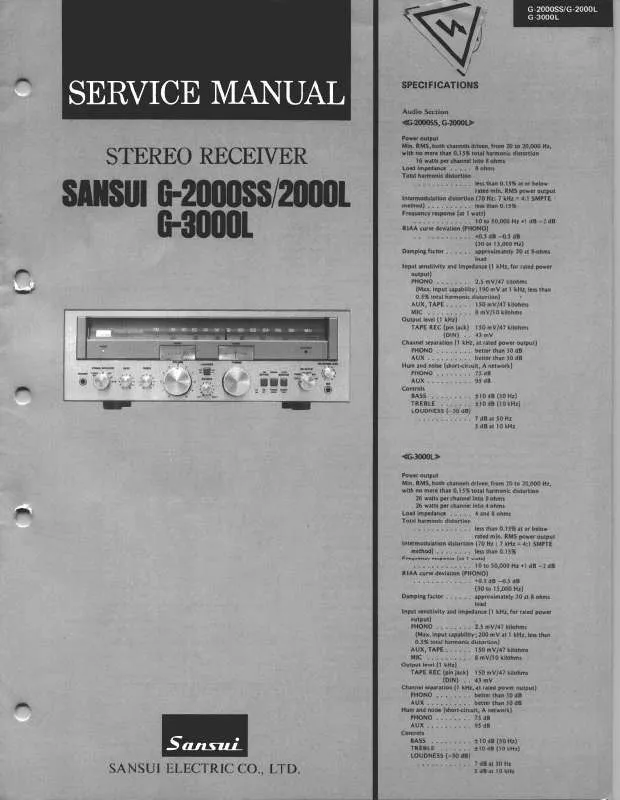 Mode d'emploi SANSUI G-2000L