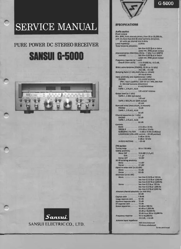 Mode d'emploi SANSUI G-5000