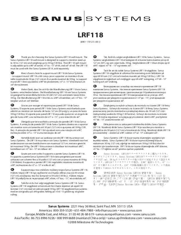 Mode d'emploi SANUS LRF118