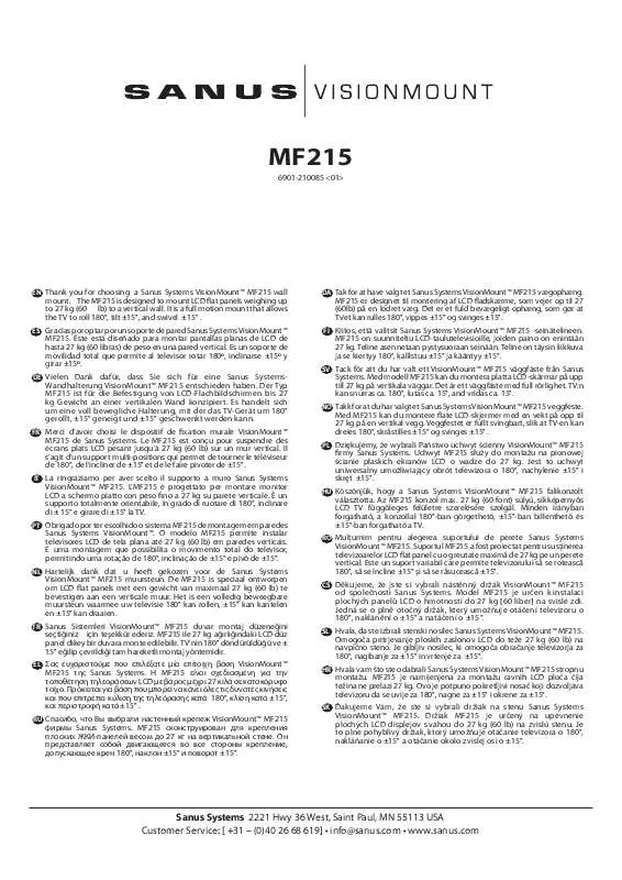 Mode d'emploi SANUS MF215