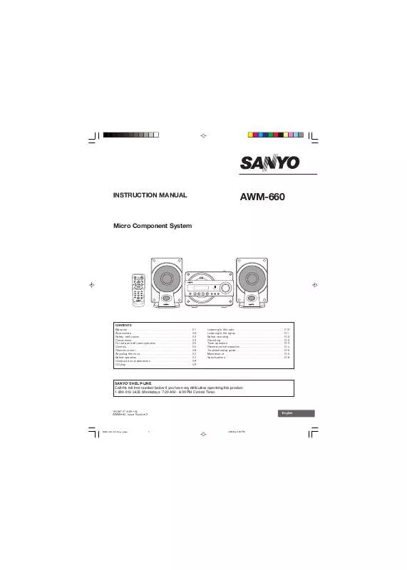 Mode d'emploi SANYO AWM-660