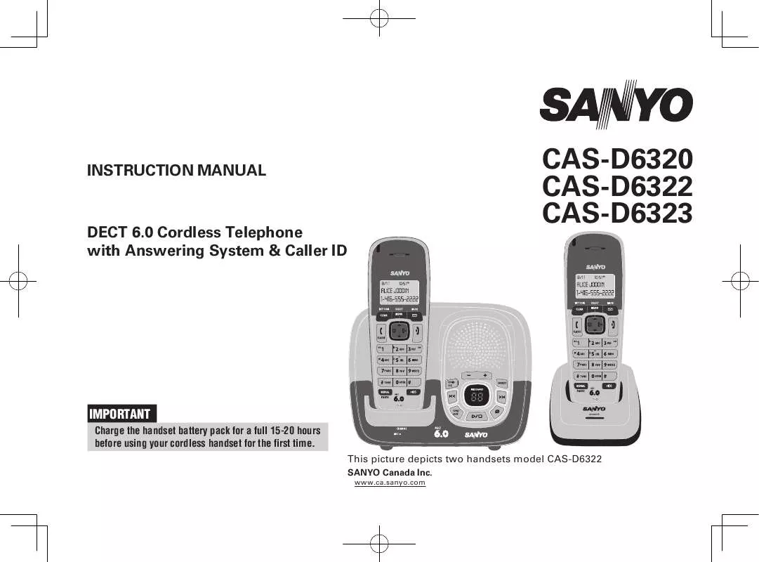 Mode d'emploi SANYO CAS-D6320