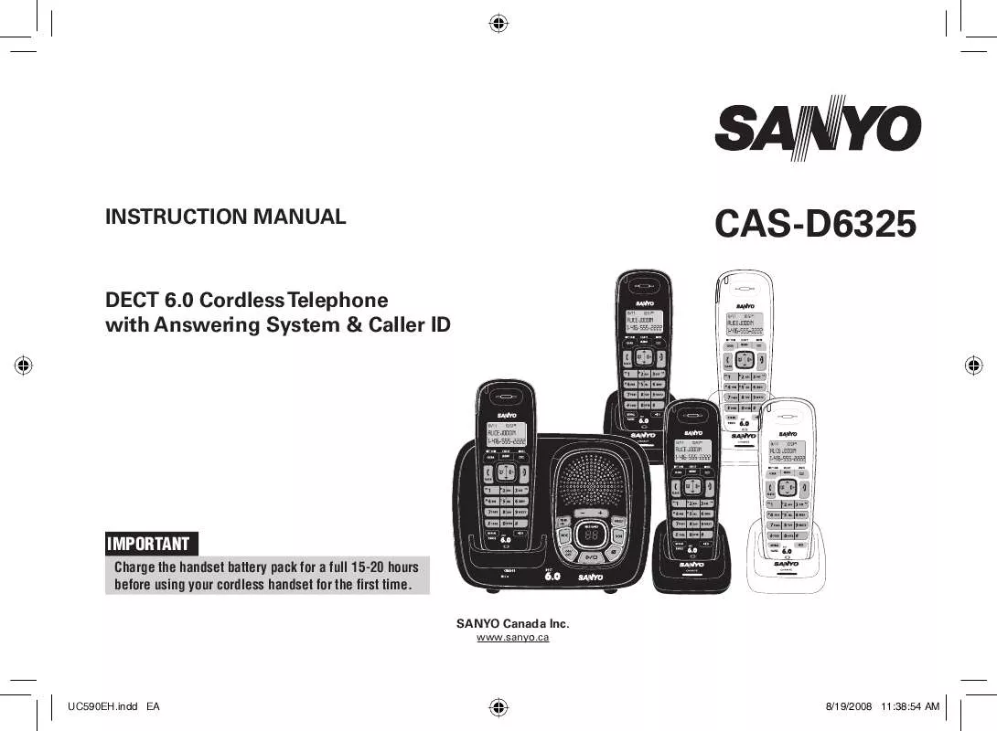Mode d'emploi SANYO CAS-D6325