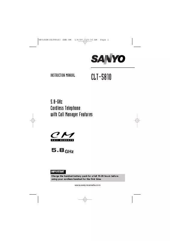 Mode d'emploi SANYO CLT-5810