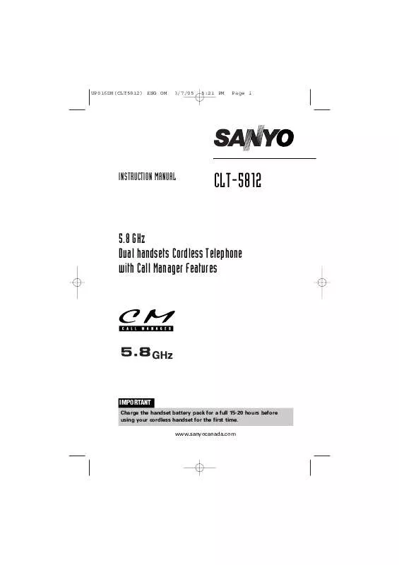 Mode d'emploi SANYO CLT-5812