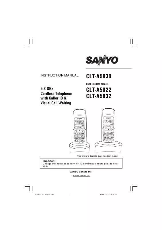 Mode d'emploi SANYO CLT-A5830