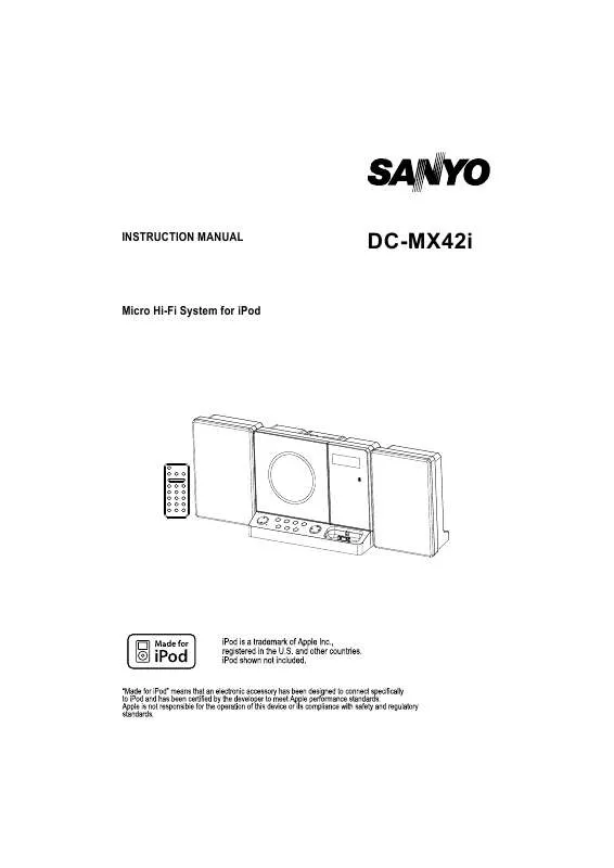 Mode d'emploi SANYO DC-MX42I