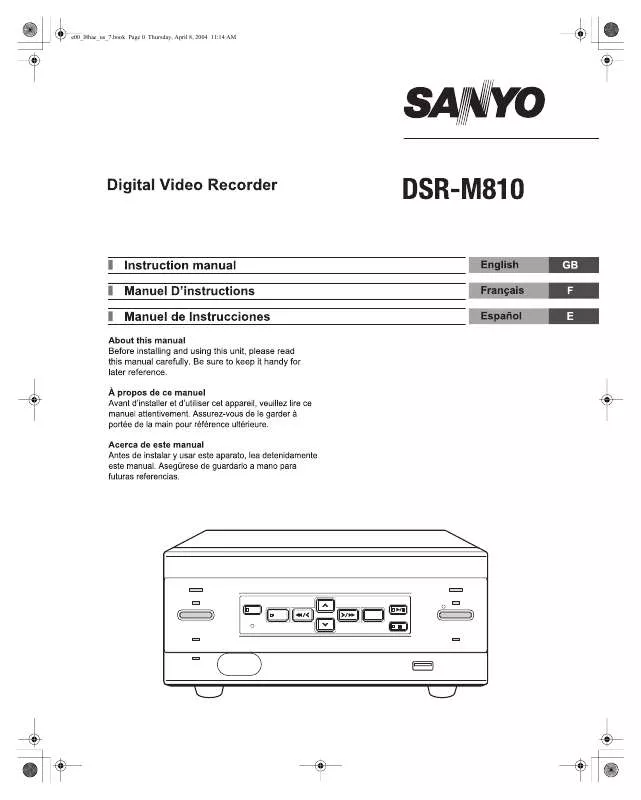Mode d'emploi SANYO DSR-M810H600S