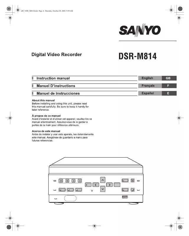 Mode d'emploi SANYO DSR-M814