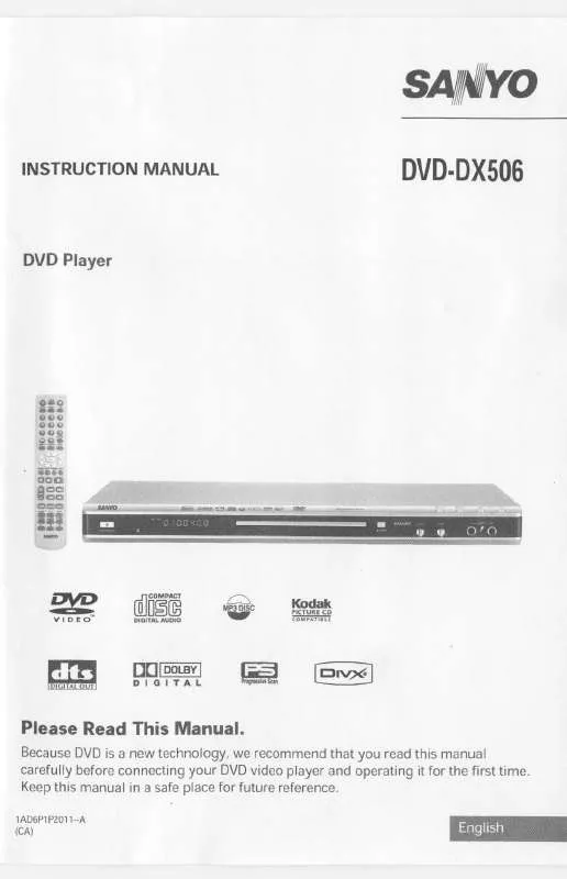 Mode d'emploi SANYO DVD-DX506