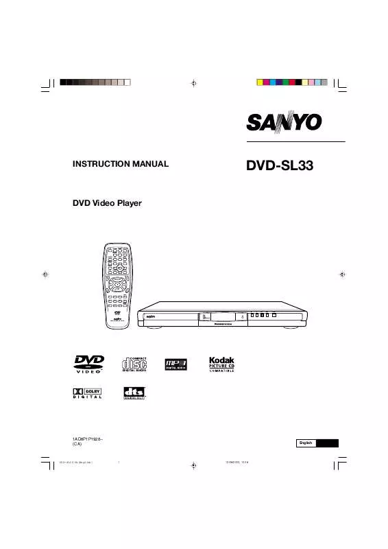 Mode d'emploi SANYO DVD-SL33