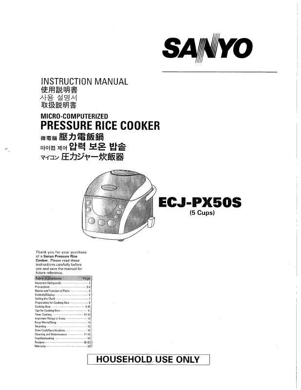 Mode d'emploi SANYO ECJ-PX50S