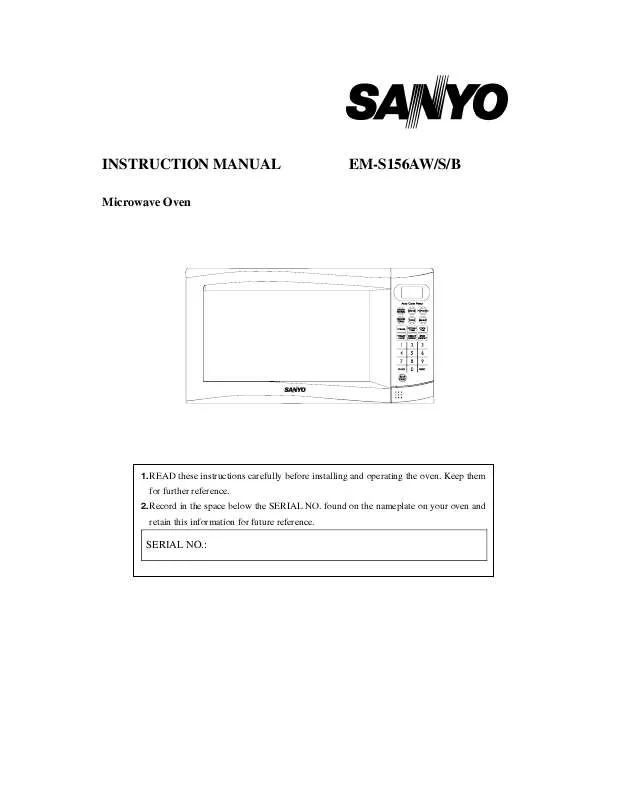 Mode d'emploi SANYO EM-S156AW