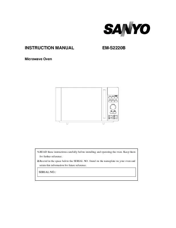 Mode d'emploi SANYO EM-S2220B