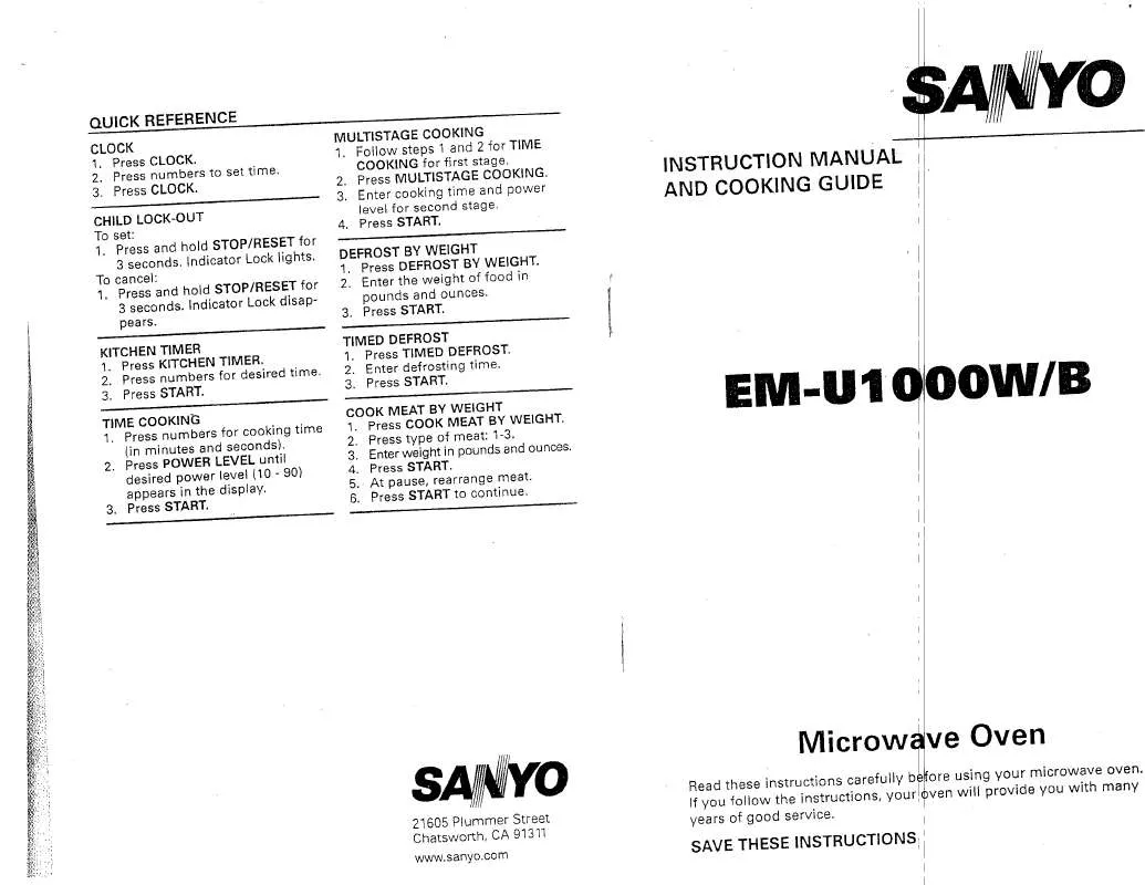 Mode d'emploi SANYO EM-U1000
