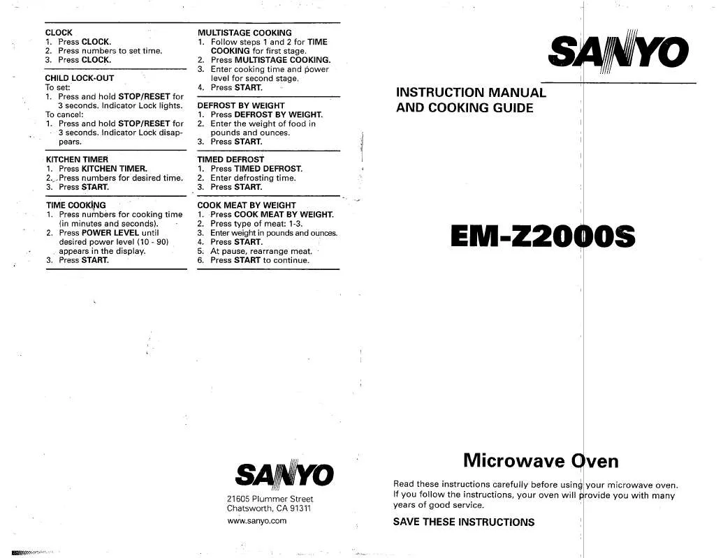Mode d'emploi SANYO EM-Z2000S