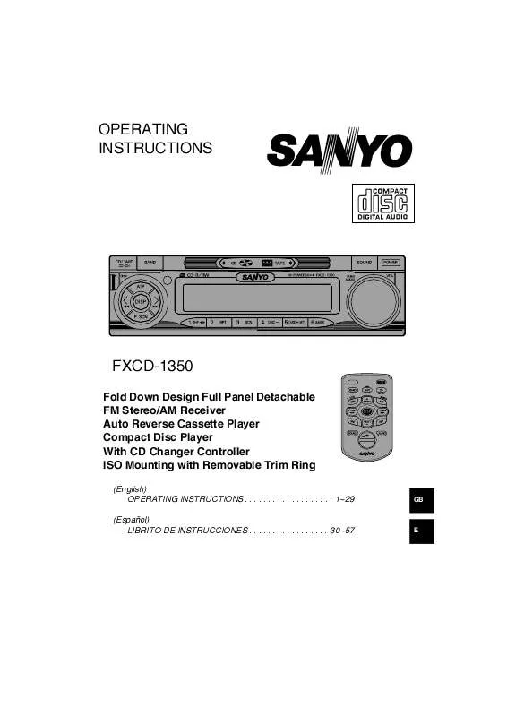 Mode d'emploi SANYO FXCD1350