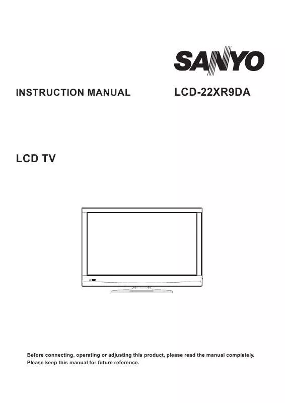 Mode d'emploi SANYO LCD-22XR9DA