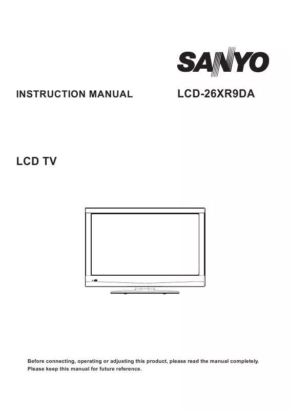 Mode d'emploi SANYO LCD-26XR9DA
