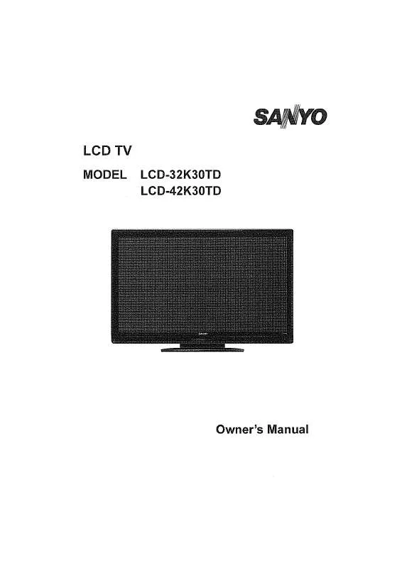 Mode d'emploi SANYO LCD-32K30TD