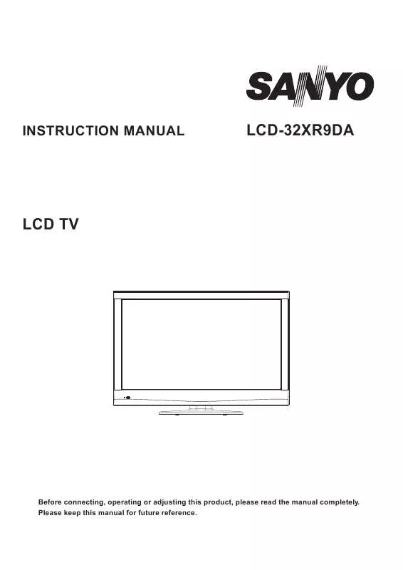 Mode d'emploi SANYO LCD-32XR9DA