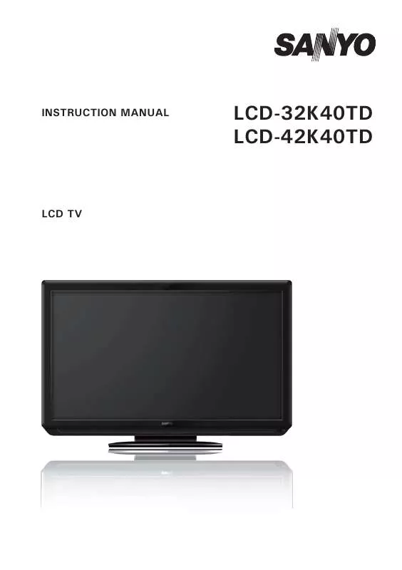Mode d'emploi SANYO LCD-42K40TD