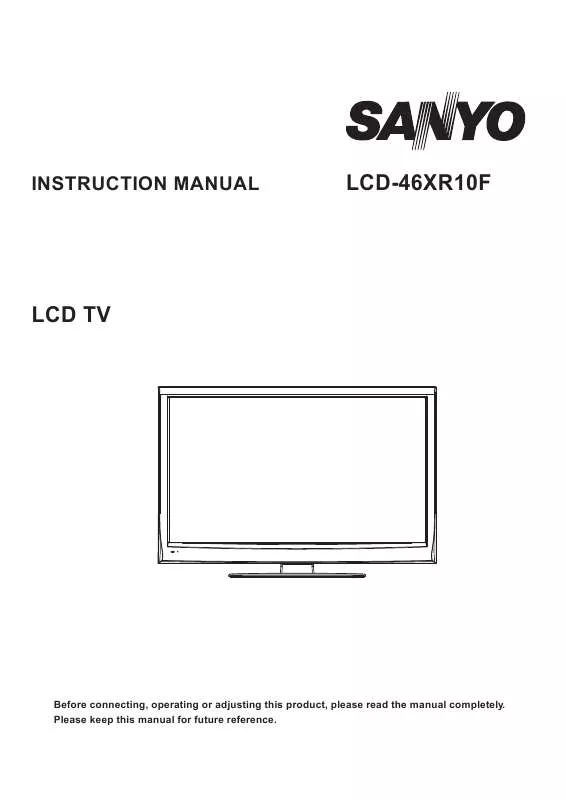 Mode d'emploi SANYO LCD-46XR10F
