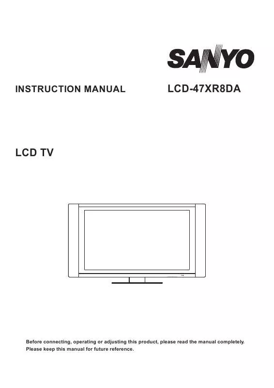 Mode d'emploi SANYO LCD-47XR8DA