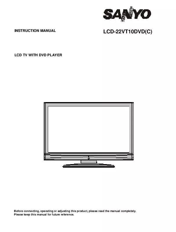 Mode d'emploi SANYO LCD22VT10DVD