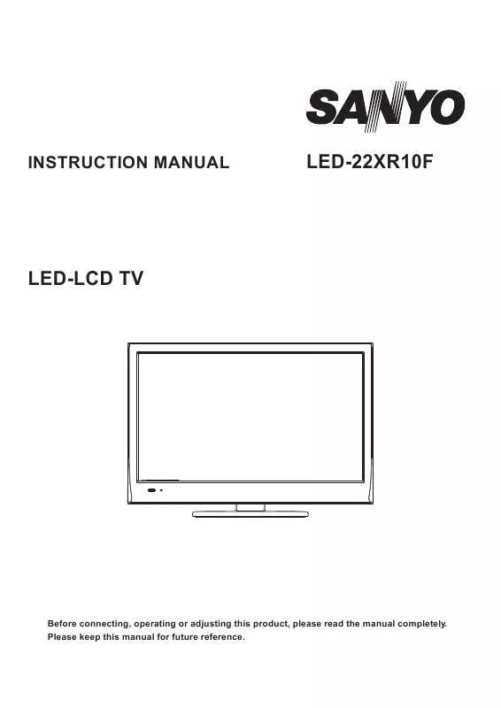 Mode d'emploi SANYO LED-22XR10F