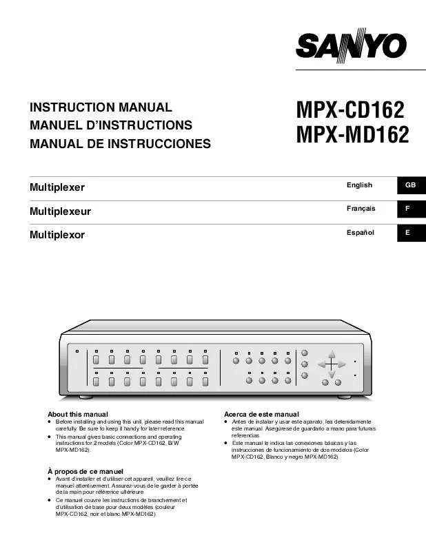 Mode d'emploi SANYO MPX-MD162