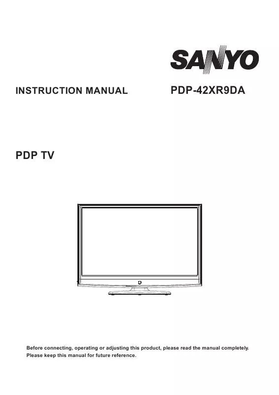 Mode d'emploi SANYO PDP-42XR9DA
