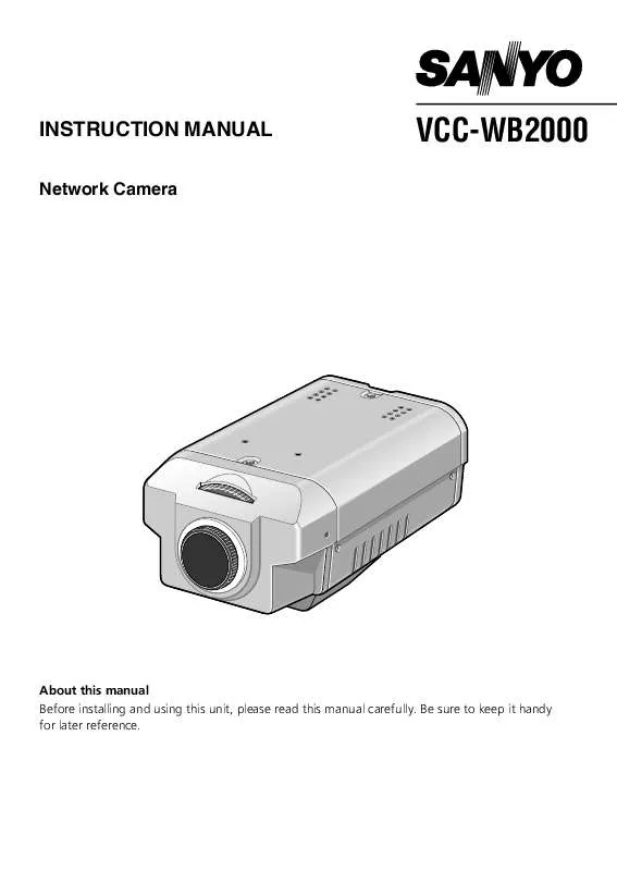 Mode d'emploi SANYO VCC-WB2000