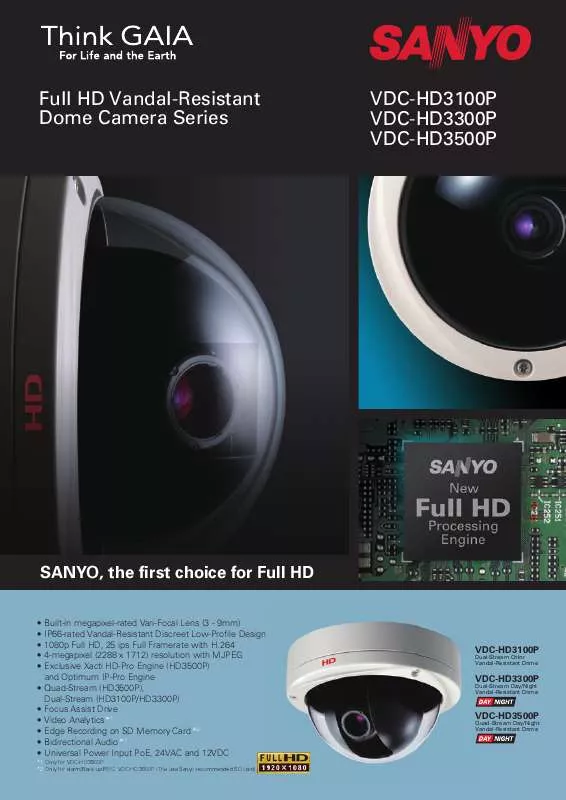 Mode d'emploi SANYO VDC-HD3500P