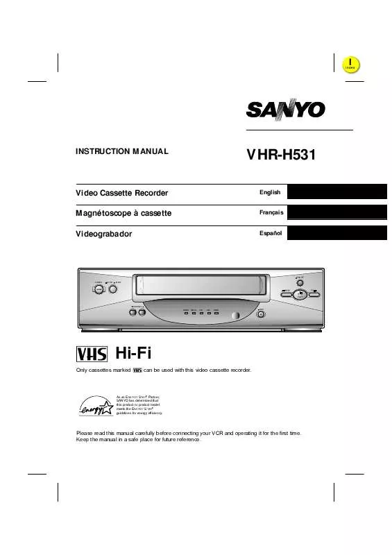 Mode d'emploi SANYO VHR-H531
