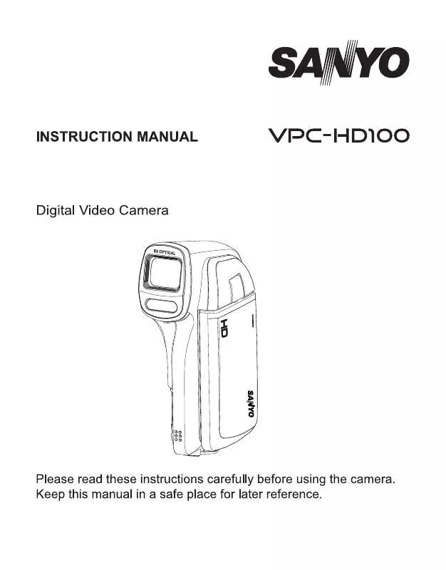 Mode d'emploi SANYO VPC-HD100