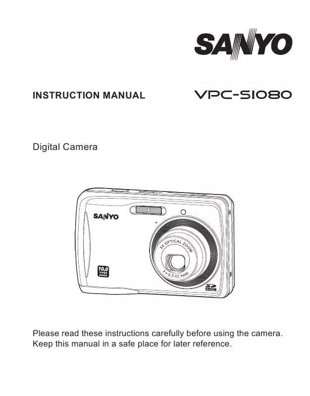 Mode d'emploi SANYO VPC-S1080