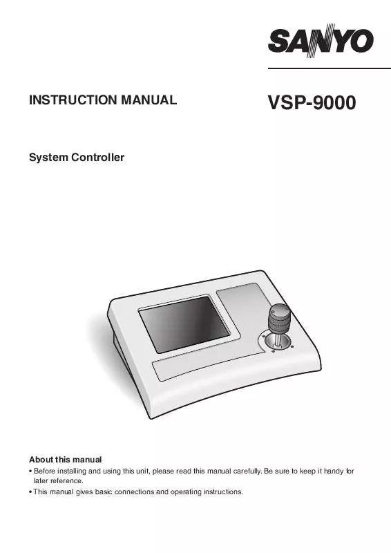 Mode d'emploi SANYO VSP-9000